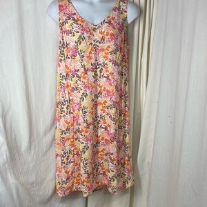 J.Jill 22 2x RAYON Sleeveless Tank Dress Floral Tropical Midi Dress